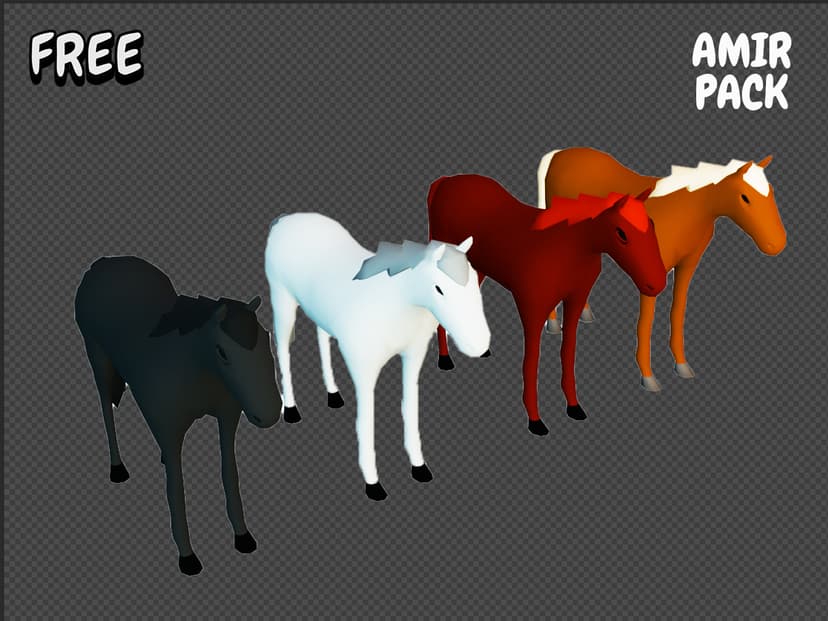 Amir - Low-Poly Horses Pack preview 1
