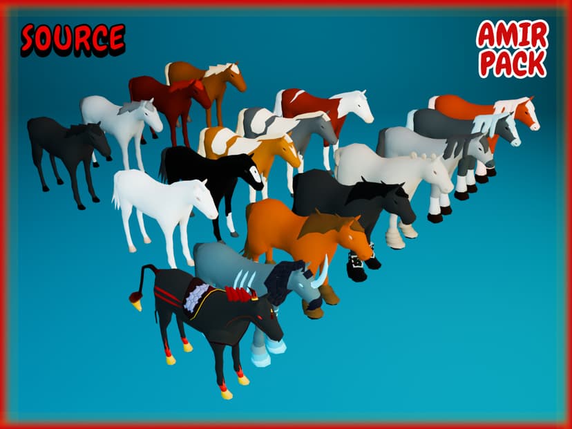 Amir - Low-Poly Horses Pack preview 3
