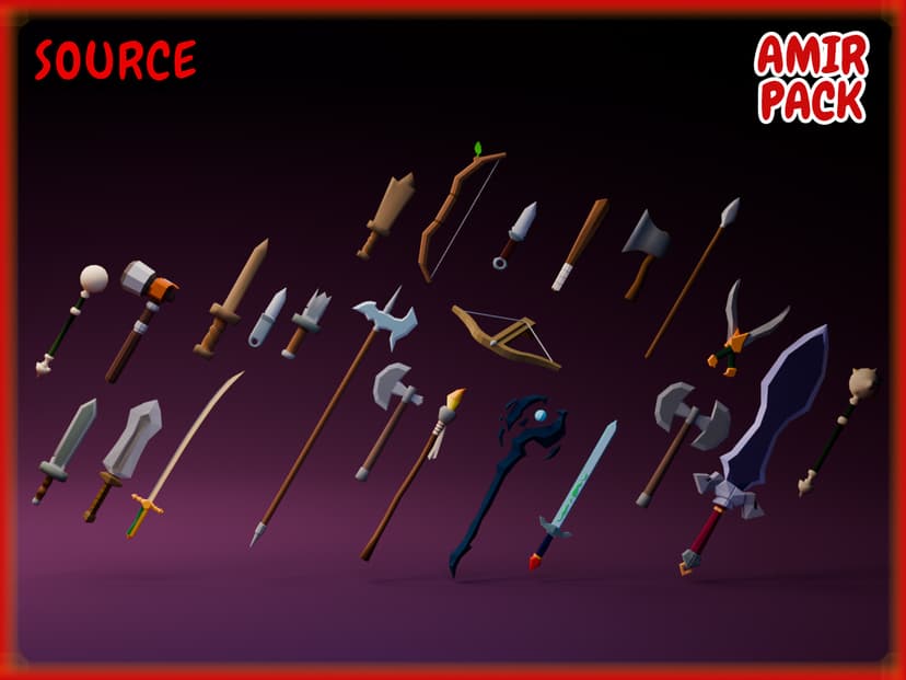 Amir - Low-Poly Weapons Pack preview 3