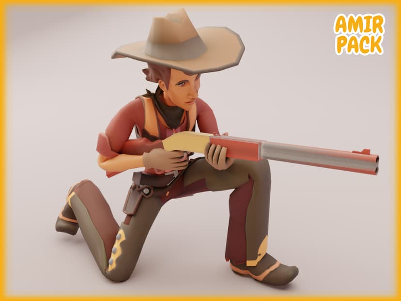 Amir - Animated Cowboy Character preview 1
