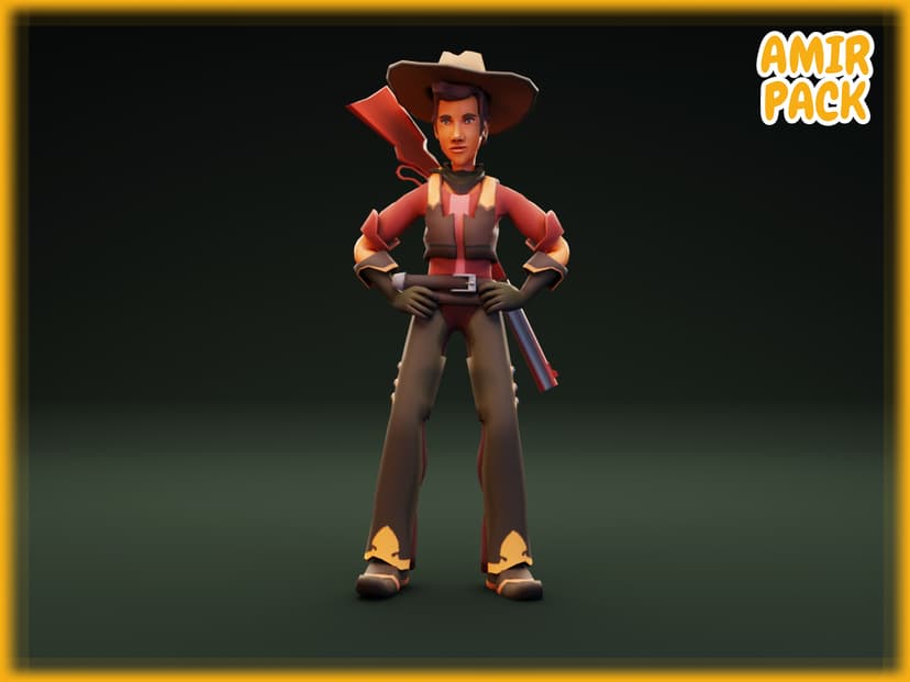 Amir - Animated Cowboy Character preview 2