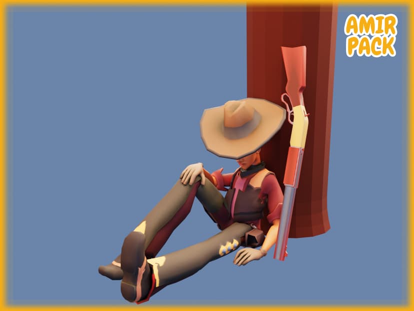 Amir - Animated Cowboy Character preview 3